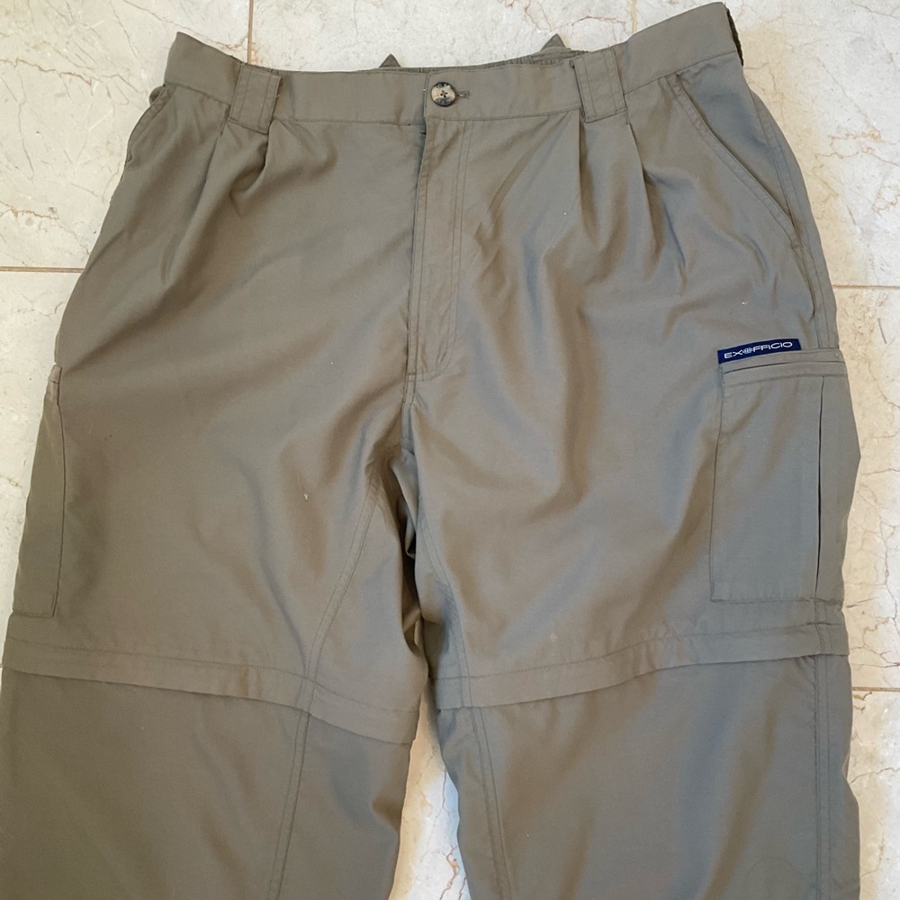 Exofficio Convertible Cargo Pants Men XL Tan Outdoors Hiking Fishing 32" Inseam - Picture 2 of 13